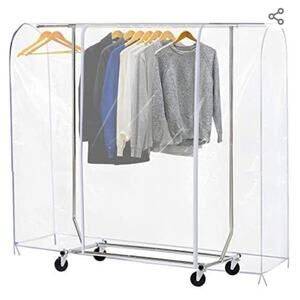 Ruibo Clear Plastic Garment Rack Cover Large 71x20x60 in (STAINED)